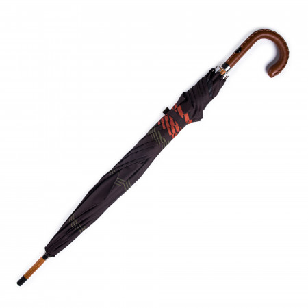 Westley Richards Striped Umbrella with Leather Handle