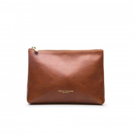 Small Heronshaw Pouch in Mid Tan Patterned