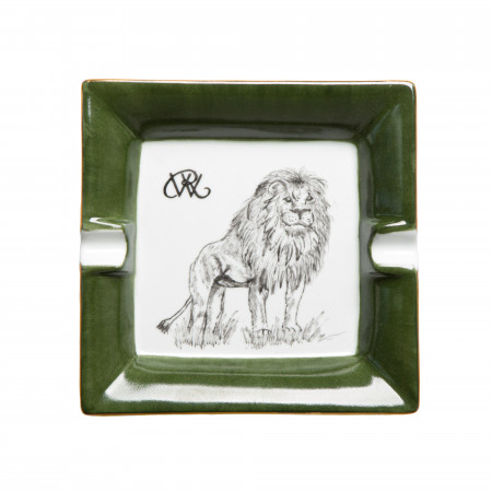 Westley Richards Porcelain Ashtray With Hand Painted Lion