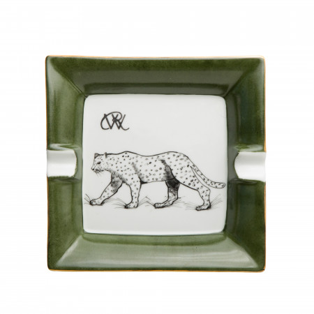 Westley Richards Porcelain Ashtray With Hand Painted Leopard