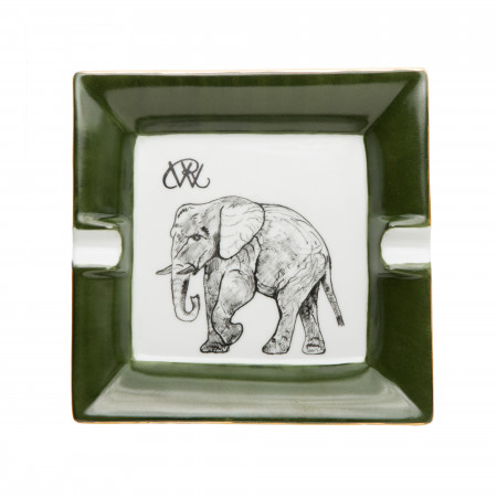 Westley Richards Porcelain Ashtray With Hand Painted Elephant