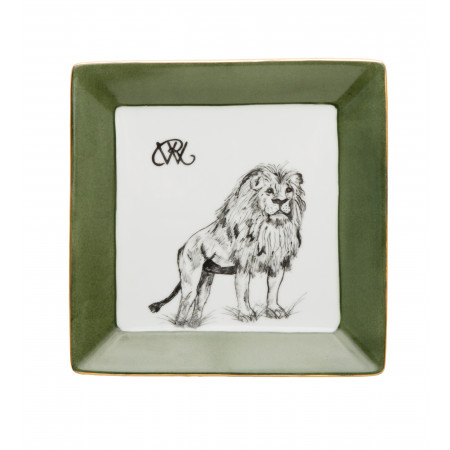 Westley Richards Porcelain Dish With Hand Painted Lion