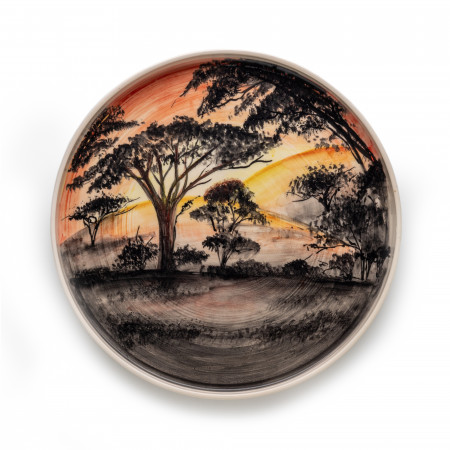 Large Hand Painted Dish with Safari Scene 4