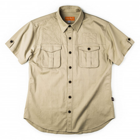 Westley Richards Short Sleeve Campaign Shirt in Light Stone