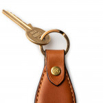 Leather Key Fob in Mid Tan