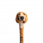 Hand Carved Blonde Spaniel Walking Stick