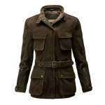 Ladies Wonder Woman Jacket  in Olive Goat Suede