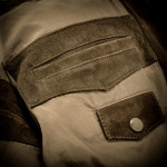 Ladies Wonder Woman Jacket  in Olive Goat Suede