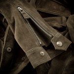 Ladies Wonder Woman Jacket  in Olive Goat Suede