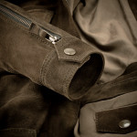 Ladies Wonder Woman Jacket  in Olive Goat Suede