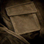 Ladies Wonder Woman Jacket  in Olive Goat Suede
