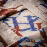 Cashmere Deer Print Scarf in Blue