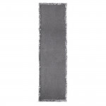 Scarlet Fur Detail Scarf in Charcoal/Snow Top