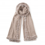 Scarlet Fur Detail Scarf in Evening Sands