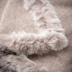 Scarlet Fur Detail Scarf in Evening Sands
