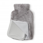 Rabbit Fur Hot Water Bottle in Grey