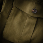 Safari Trousers in Green Herringbone