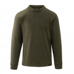 Waffle Knit Crewneck in Mossy Rock