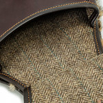 Leather & Fur Hand Warming Bag in  Chocolate