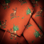 Stag Silk Tie in Rust