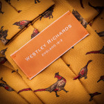 Westley Richards Game Bird Silk Tie in Mustard