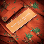 Stag Silk Tie in Rust