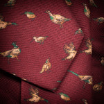 Game Bird Silk Tie in Claret