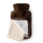 Rabbit Fur Hot Water Bottle in Chocolate