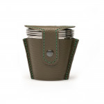 Shot Glass Set with Grained Leather Case in Olive