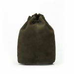 Bucket bag in Olive Goat Suede