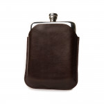 8oz Hip flask in Dark Tan