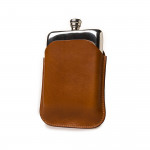 8oz Hip flask in Mid Tan