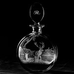 Hand Engraved Crystal Decanter - Highland Deer