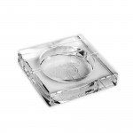 Hand Engraved Crystal Ashtray - Charging Buffalo