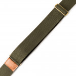 2" Leather Rifle Sling in Green Canvas & Mid Tan