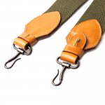 2" Leather Rifle Sling in Green Canvas & Mid Tan