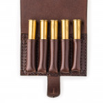 Small 5Rd Closed Ammunition Belt Wallet in Dark Tan