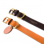 Medium Leather Dog Collar in Mid Tan