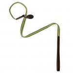 Fluorescent Dog Lead in Green Stripe & Dark Tan
