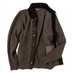 Men's Cardigan with Lambswool Suede Details