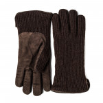 Cashmere and Leather Gloves in Hickory