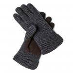 Cashmere and Leather Gloves in Charcoal