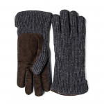 Cashmere and Leather Gloves in Charcoal