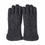 Cashmere and Leather Gloves in Charcoal