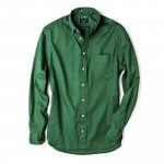 Long Sleeve Over Dye Oxford in Olive