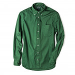 Long Sleeve Over Dye Oxford in Olive