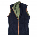 Reversible Cashmere Gilet in Olive & Navy