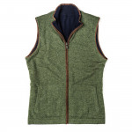 Reversible Cashmere Gilet in Olive & Navy