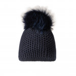 Cashmere & Fur Knit Hat in Marine