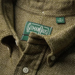 Herringbone Flannel Shirt in Olive